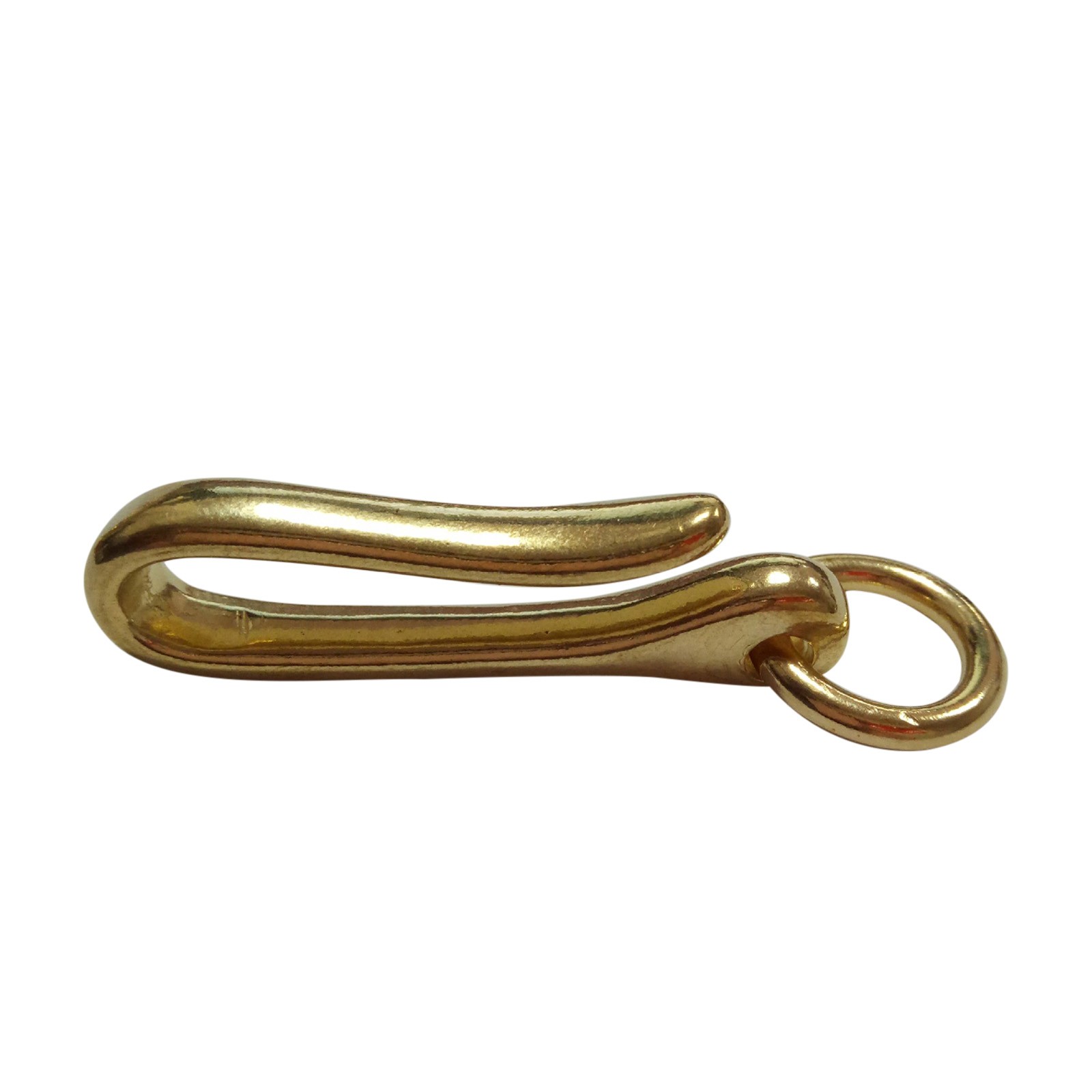 6cm Retro Solid Brass KeyChain Key Ring Belt U Hook Wallet Chain Fish Hook G