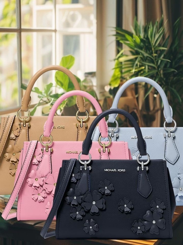 Michael Kors Marilyn Women SM Floral Embellished Satchel Messenger Bag Variation