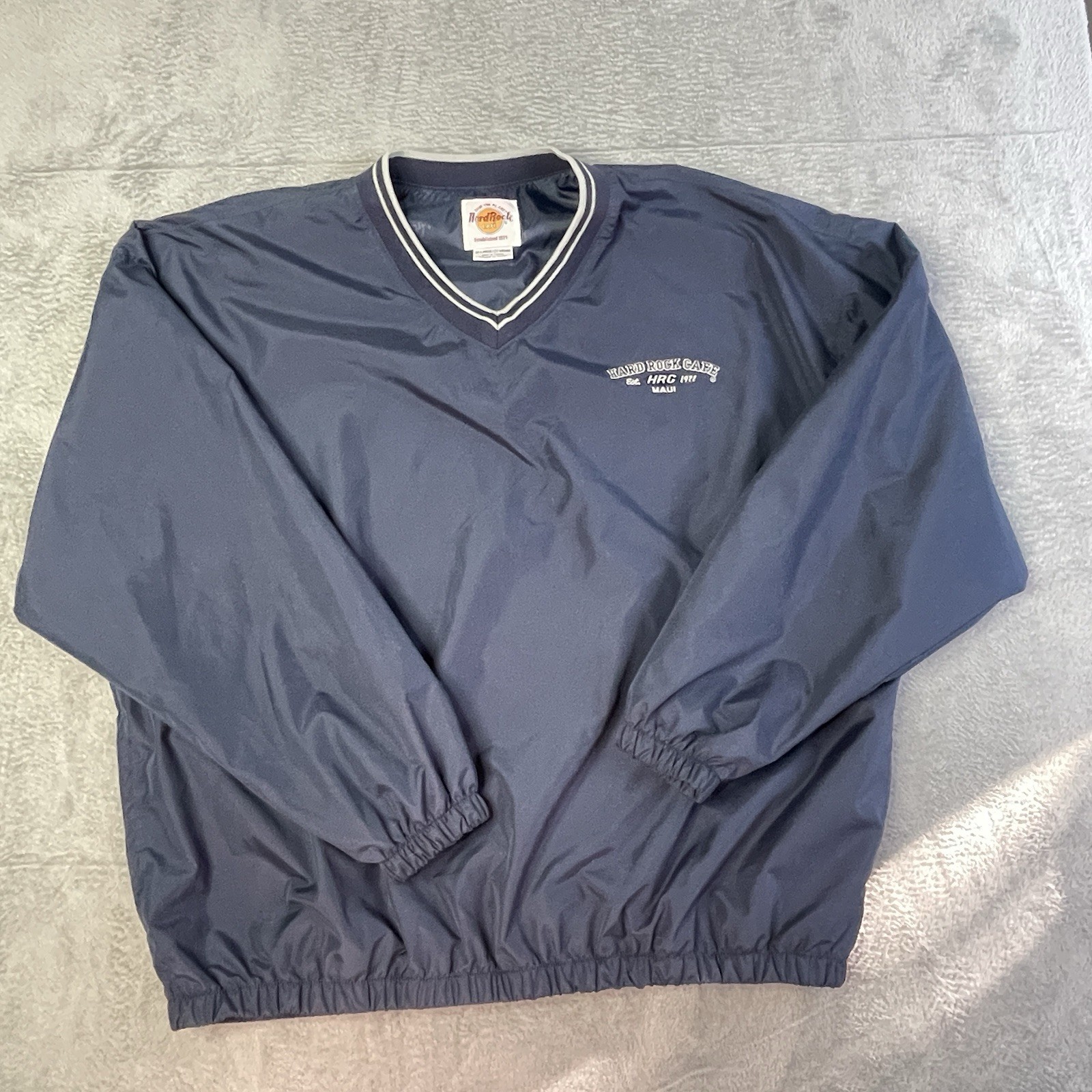 Vintage Hard Rock Cafe Maui Men’s 2XL Navy Windbreaker Preppy Blokecore Normcore
