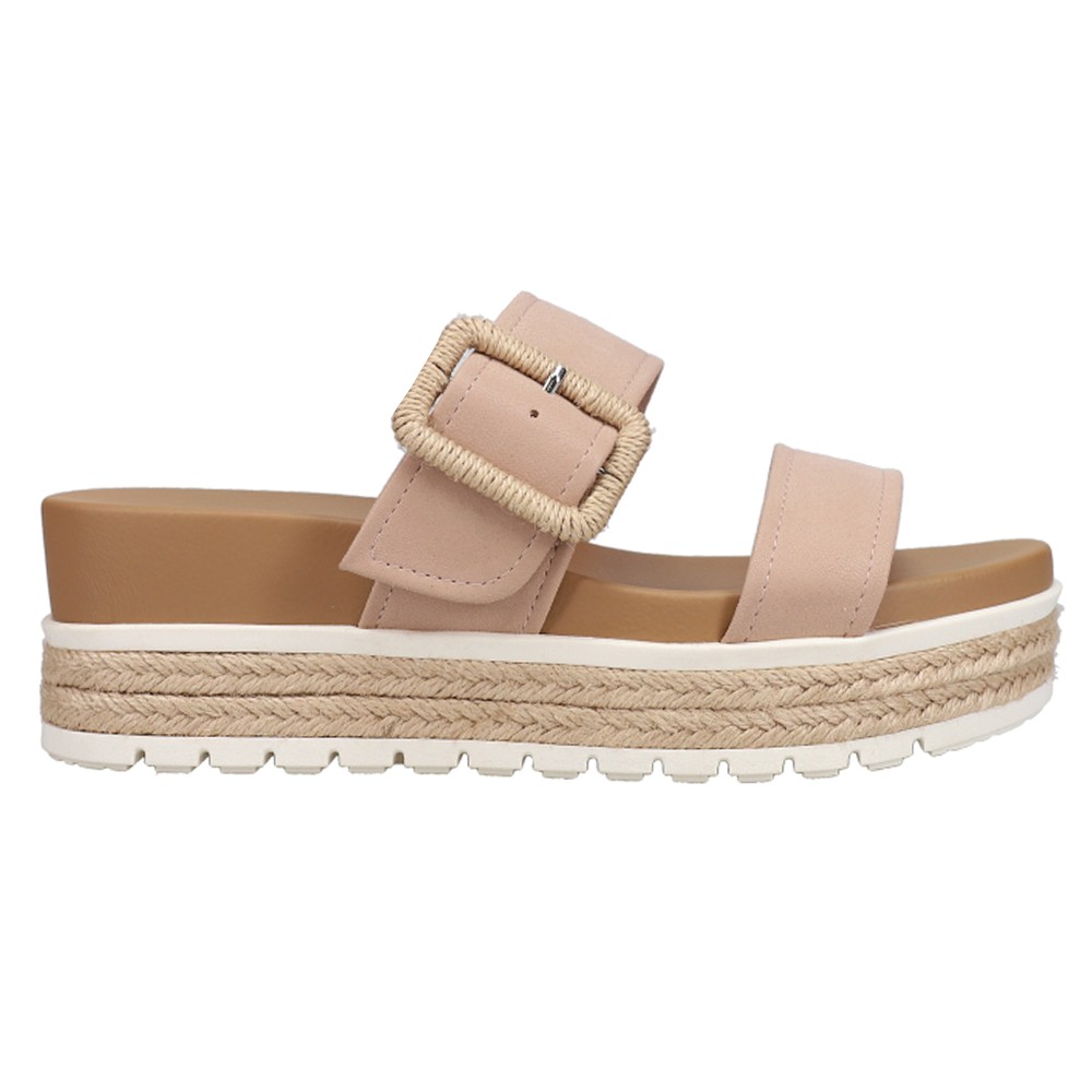 MIA Kenzy Buckle Espadrille Platform Womens Pink Casual Sandals MH1916-BLSH