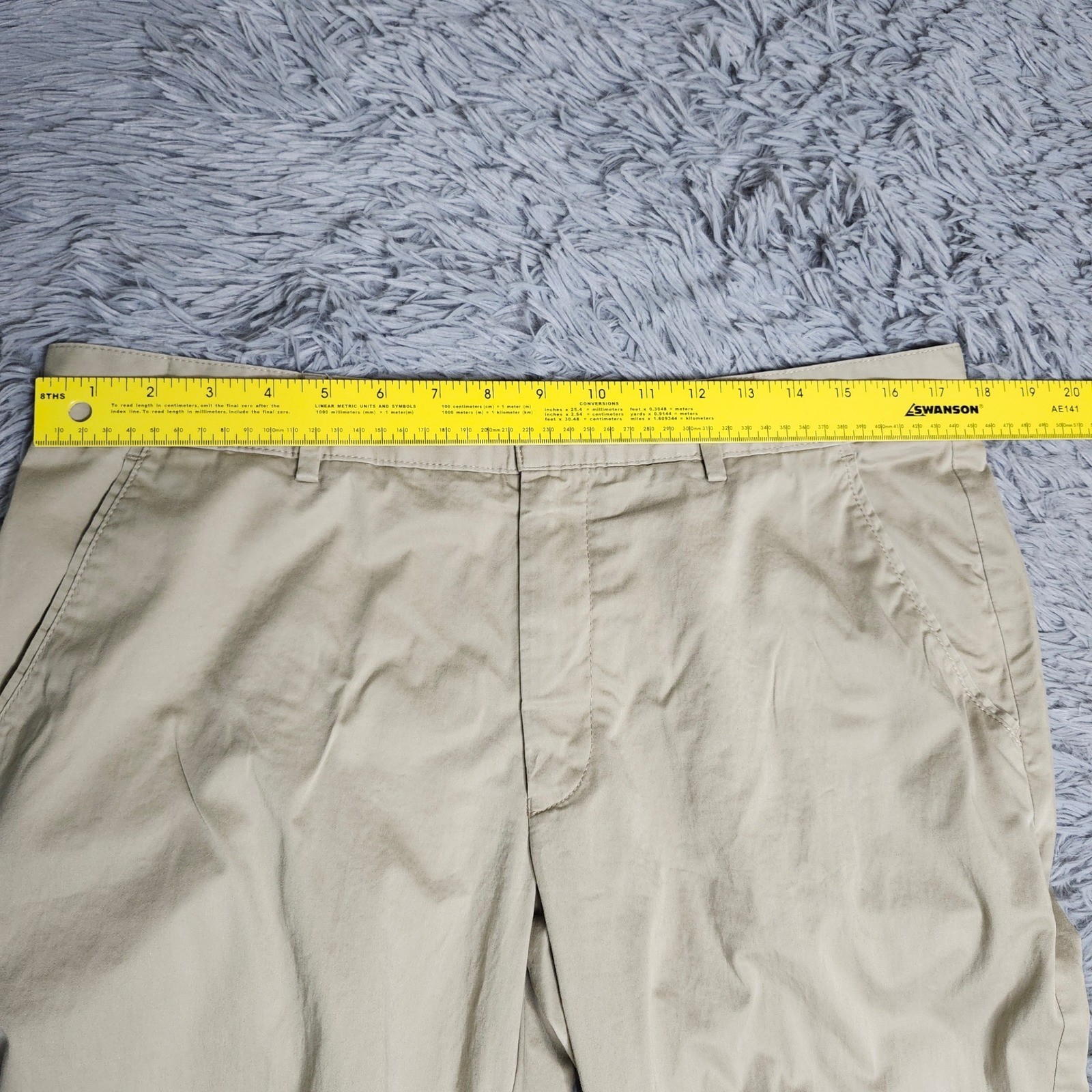 Alberto Chino Pants Mens 35×30 Hemmed Beige Cooler Ceramica Cotton Modern Fit