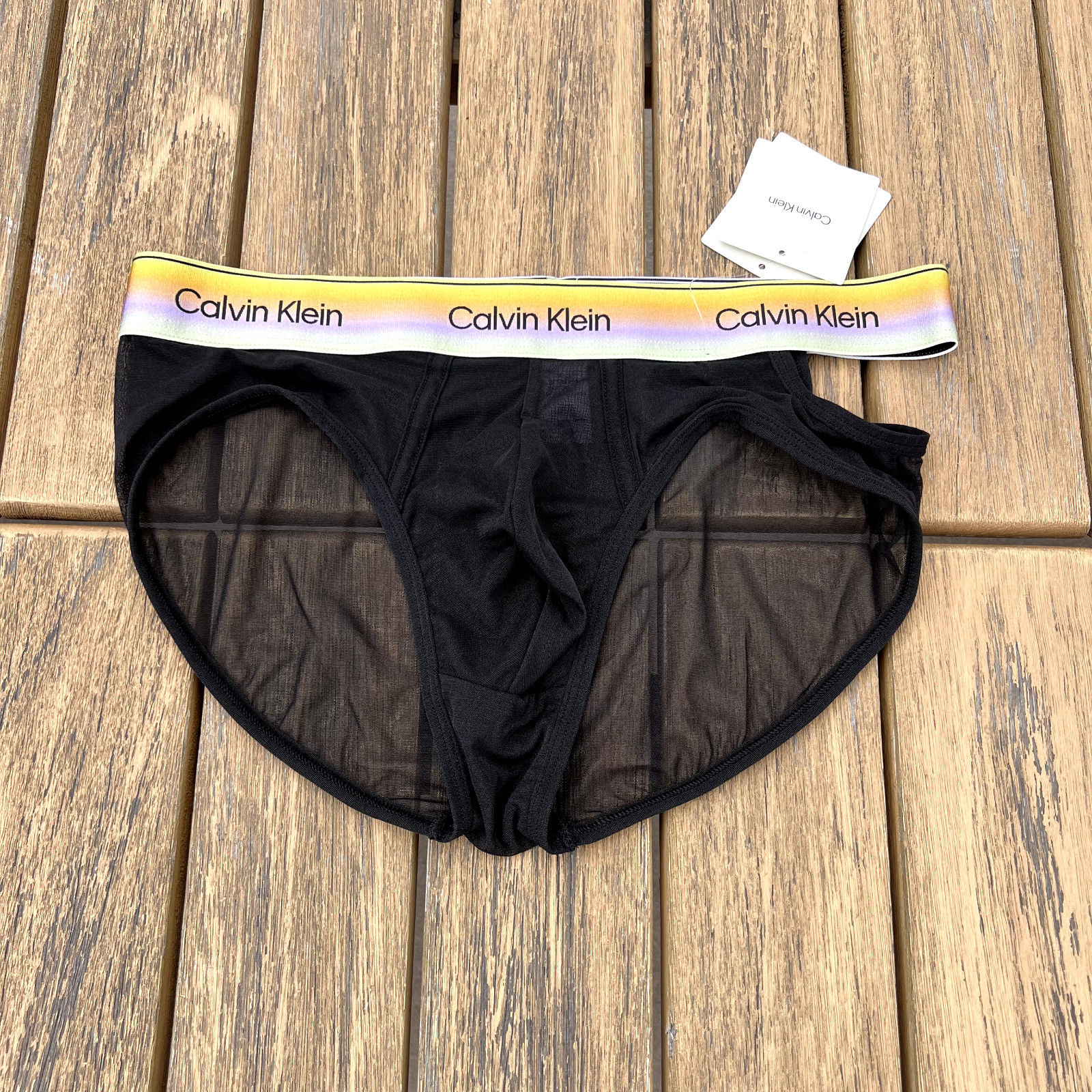 Calvin Klein CK men black icon sheer mesh nylon brief underwear size S M L XL