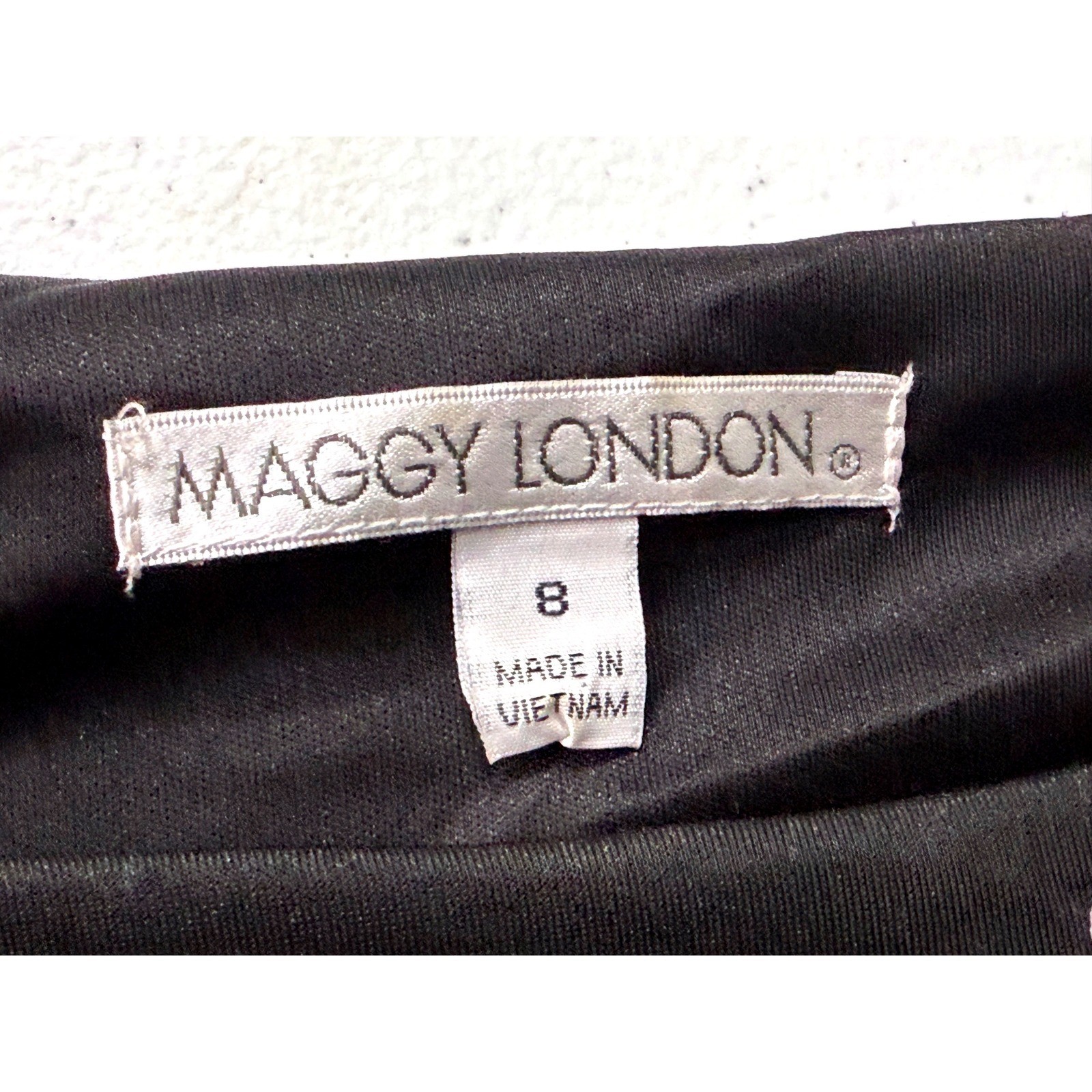 Maggy London Womens Black White Damask Sheath Dress Cap Sleeve Size 8 RN 58142
