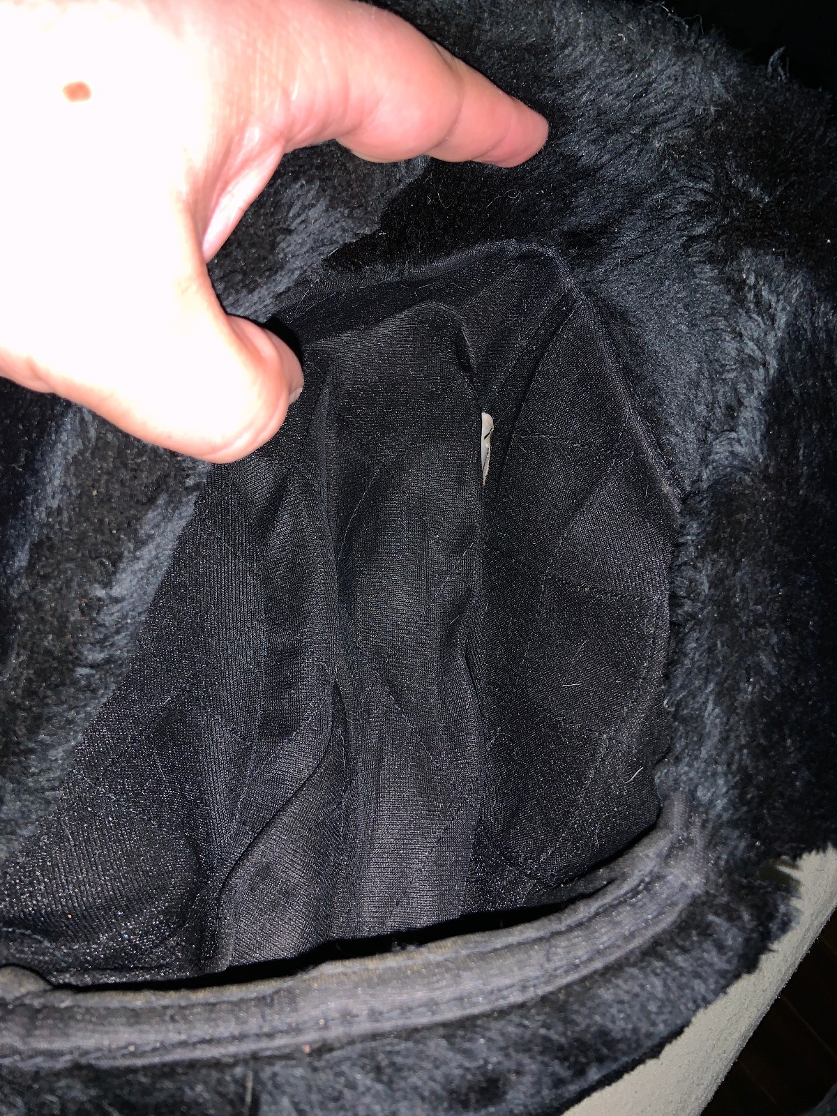 Vintage Hunters Cap – Black – Maybe Leather – Made in Sri lanka – SI Garment
