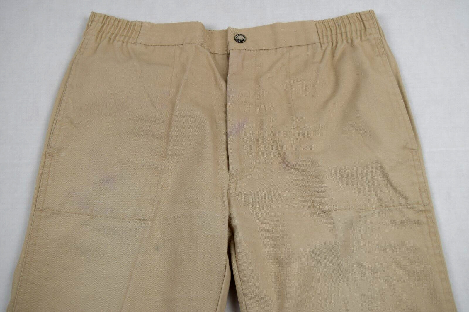 Vintage IZOD Lacoste Pants Size 18 70s Beige Straight Leg Blue Crocodile