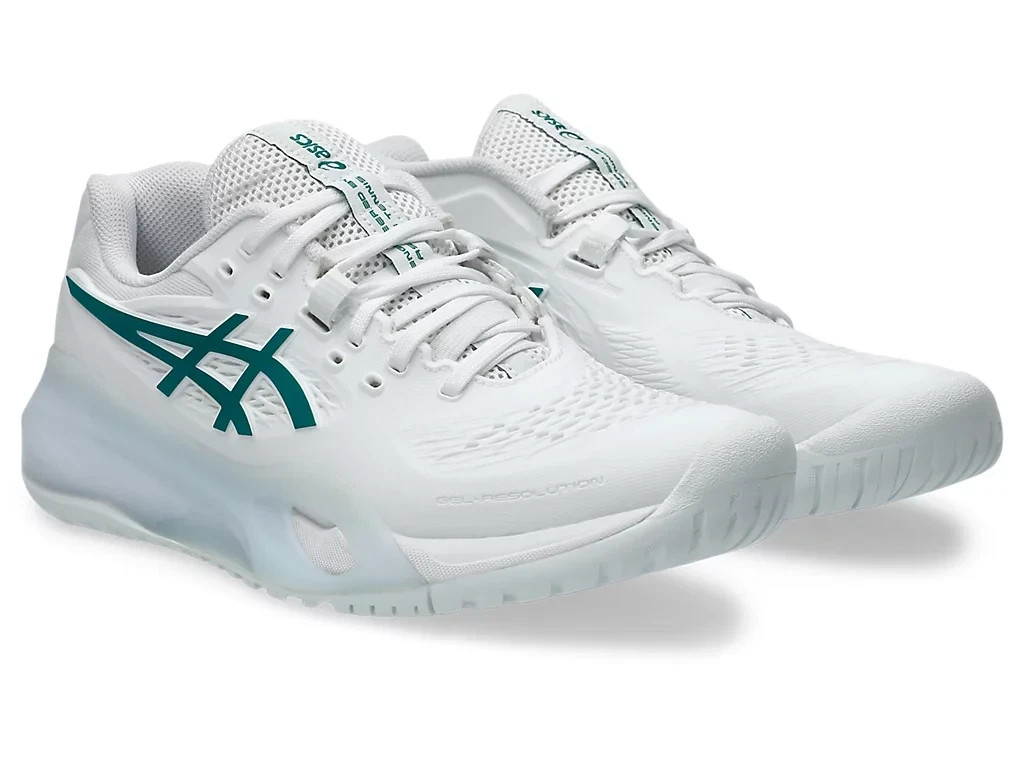 Asics Gel-Resolution 10 White Pitch Green All Court 1042A279-103 Women’s US4.5-1