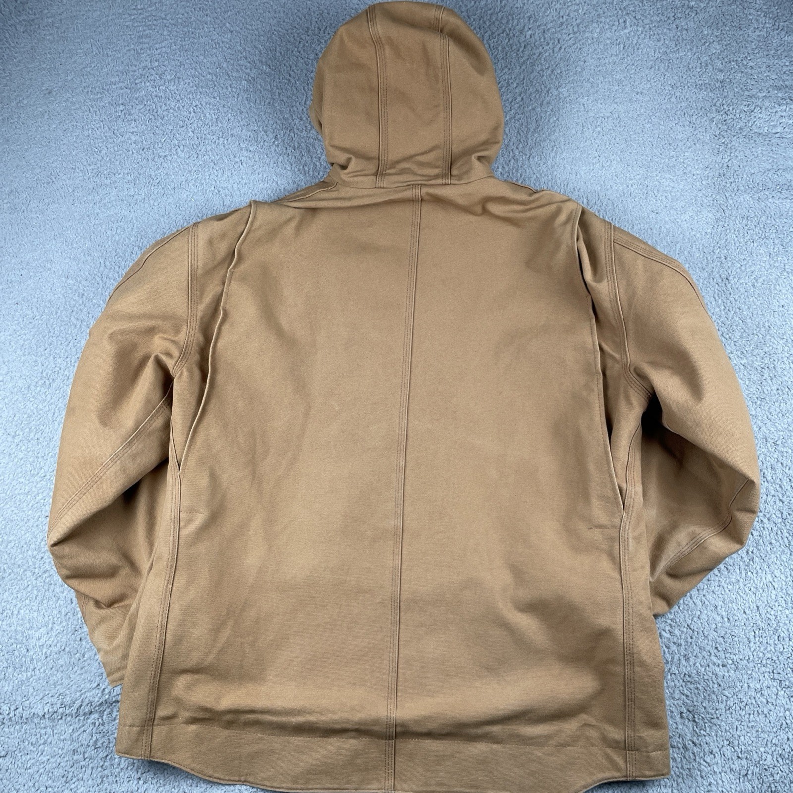 Carhartt Jacket Zip Up Hoodie Caramel Brown Fleece Lined Triple Stitched Large