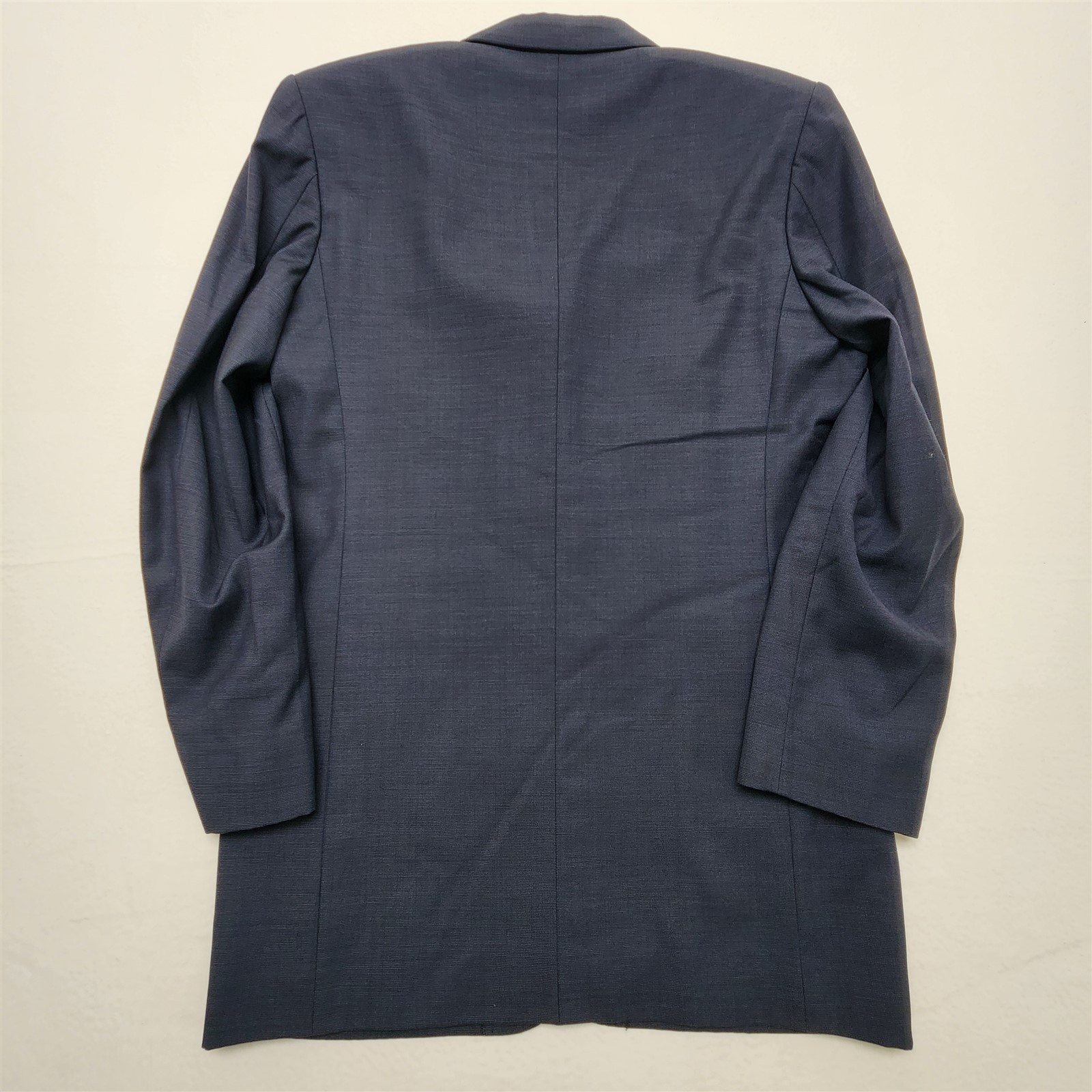 Bespoke Angelico 42L 32×30 Dark Blue Nailhead Super 100’s Wool 3Btn Mens Suit