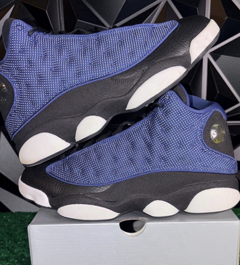Jordan Air Jordan 13 Men’s Basketball Mid Top Lace Up Sneakers Blue/Black/White