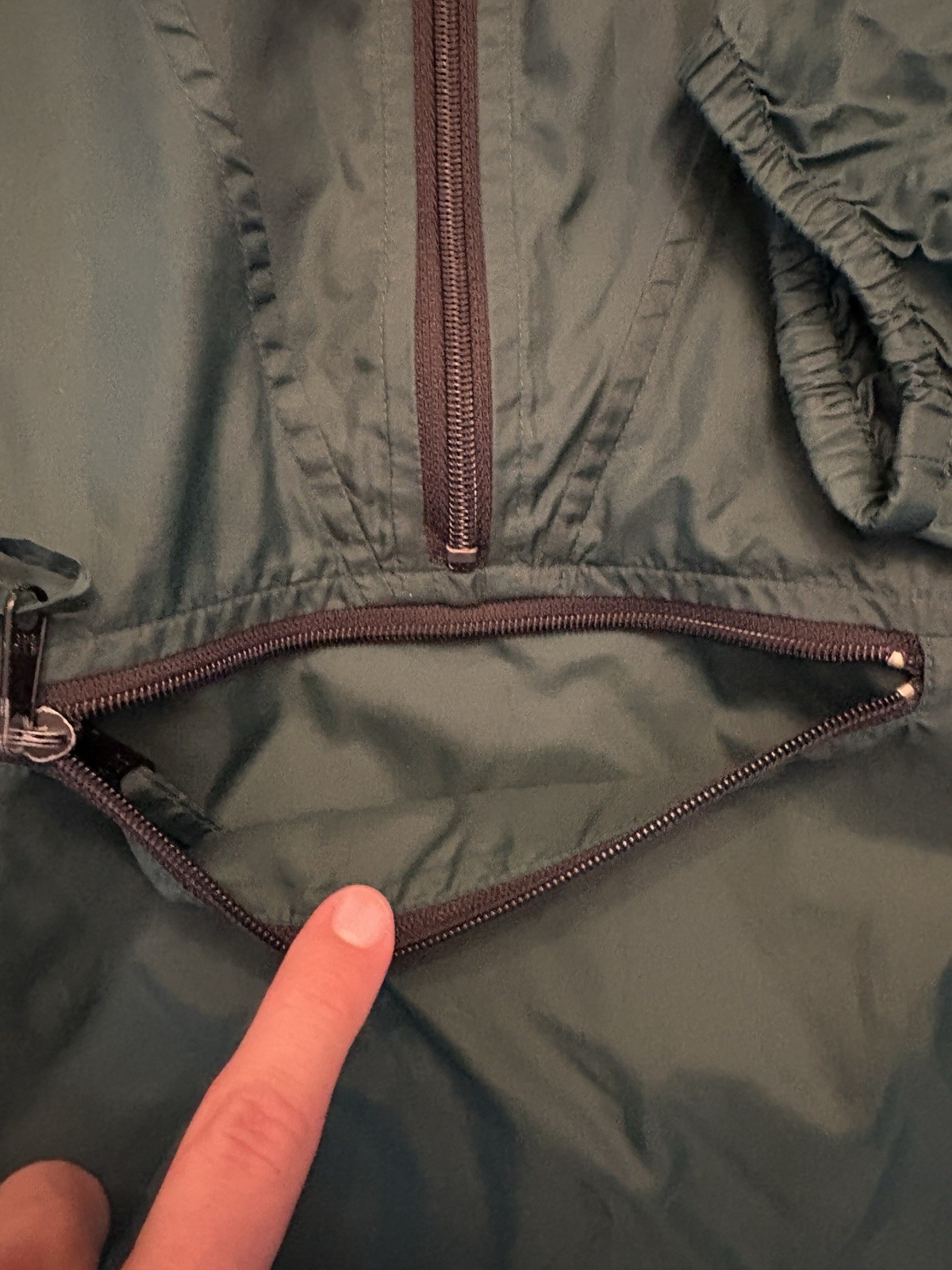 Vintage GAP Anorak Pullover Windbreaker XL Green Kangaroo Pouch Lightweight