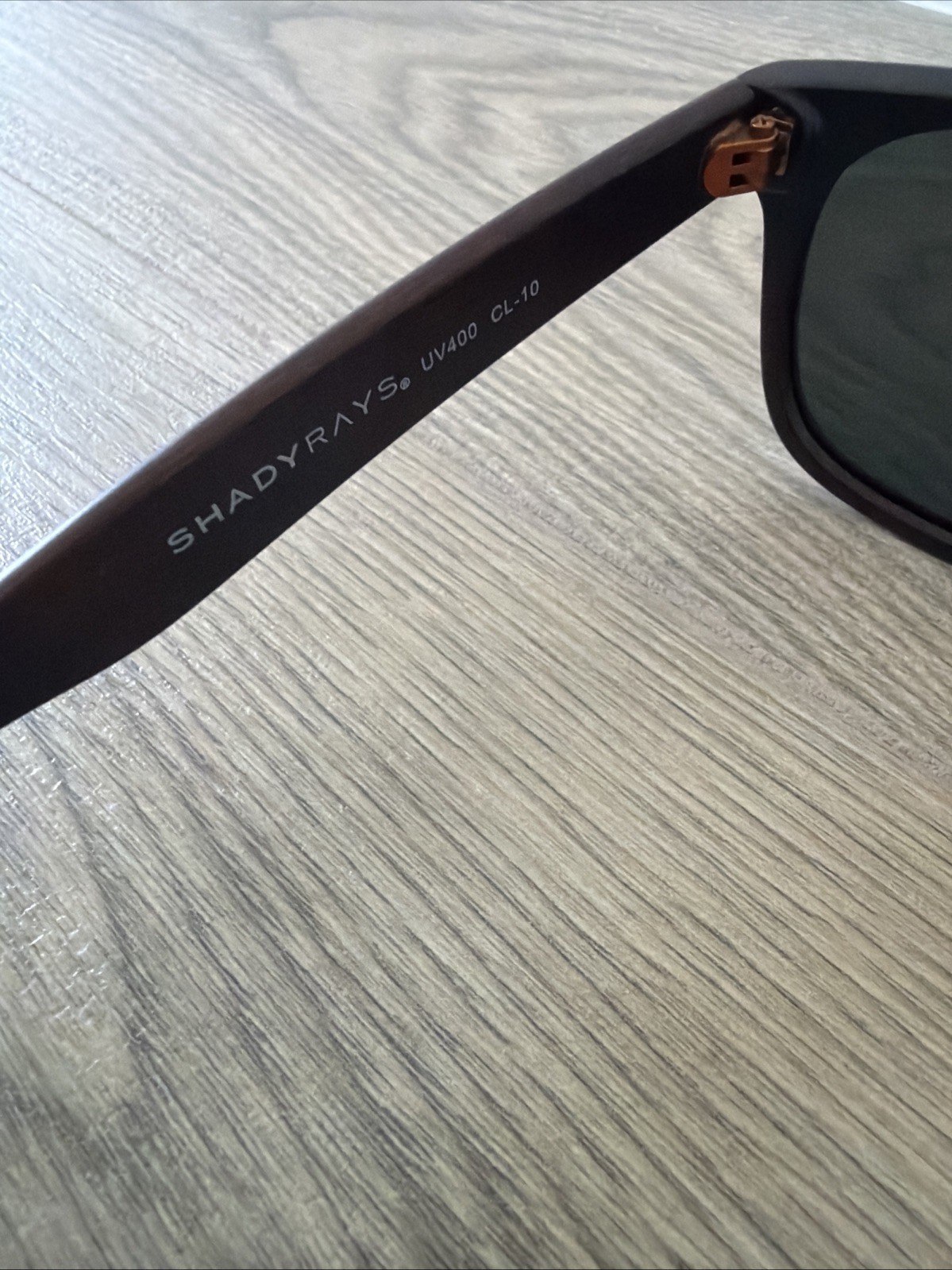 Shady Rays Classic Polarized Sunglasses CL-10 Wood Grain Timber Black Lenses