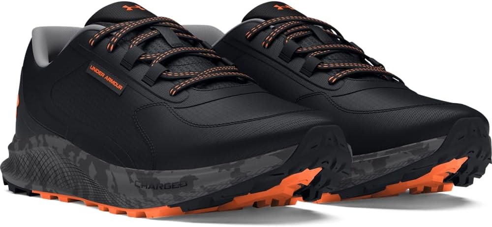 Under Armour Bandit Trail 3 Men’s Trail Running Shoes, Black/Black/Orange Blast,