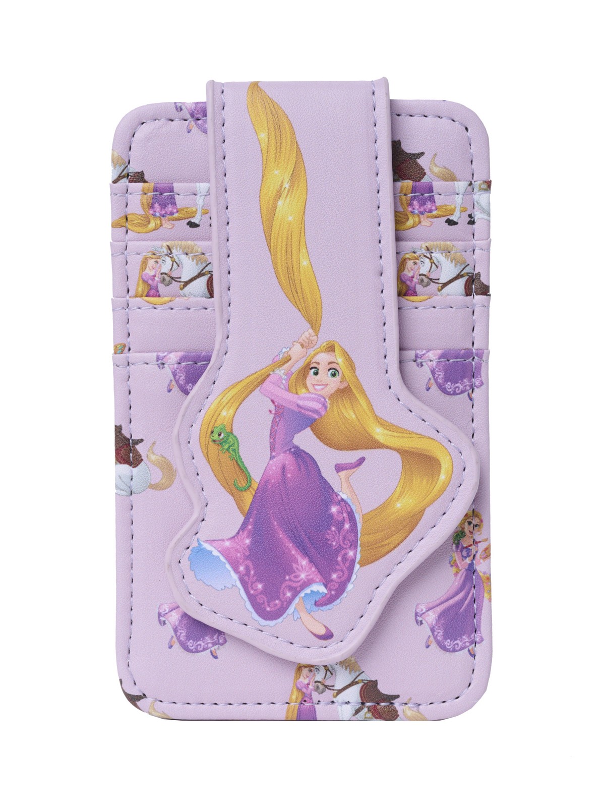 Disney Tangled Rapunzel Faux Leather Snap Card Holder Wallet with ID Window
