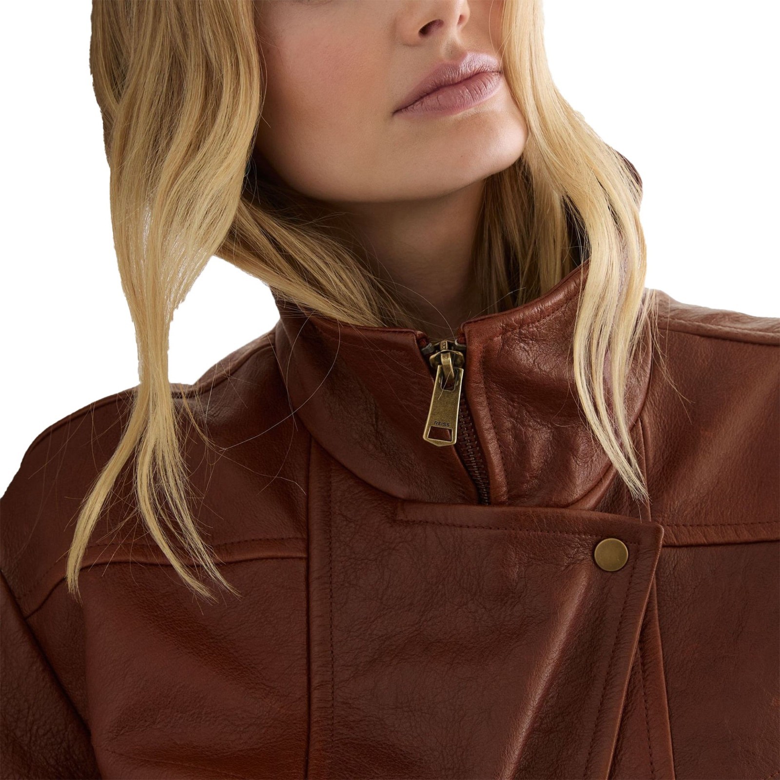 Women Real Leather Jacket Brown Oversized Streetwear B2K Fashion Coat Gift