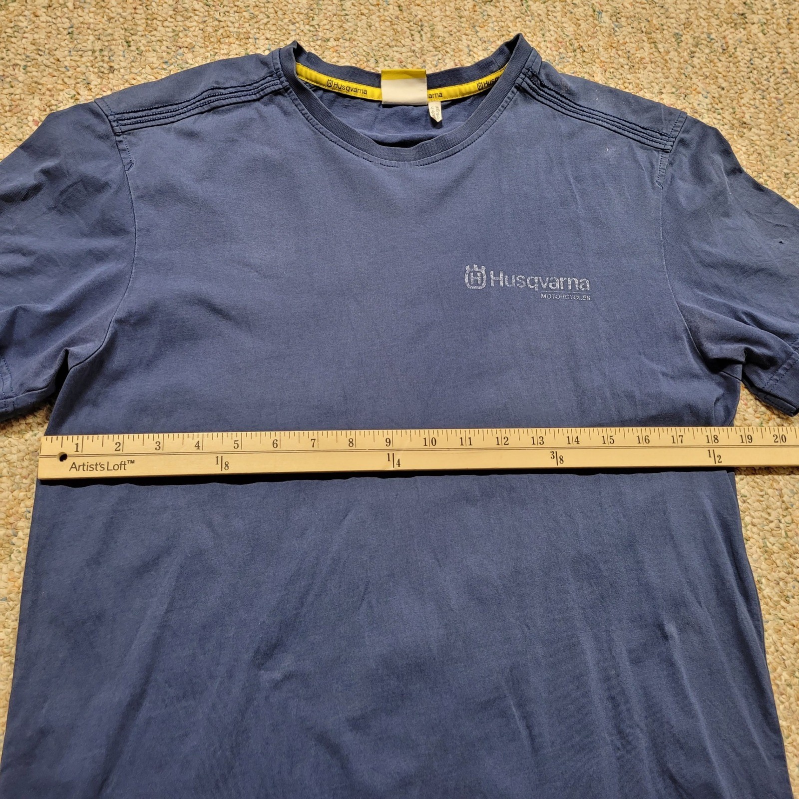 Husqvarna Motorcycles Shirt Mens Medium Blue Graphic Tee Distressed Moto Biker