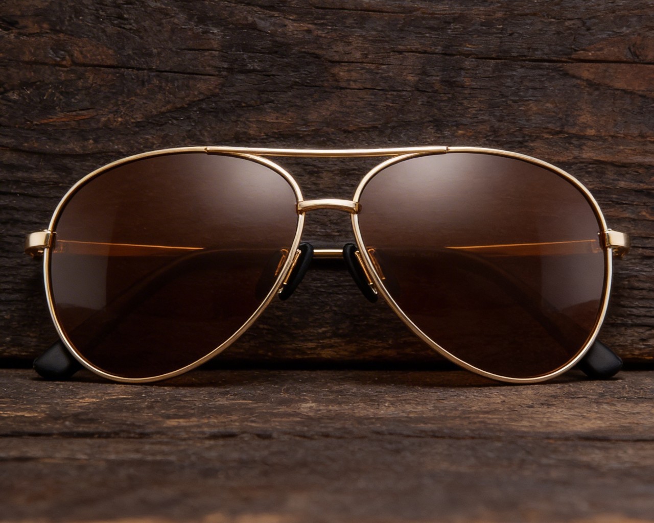 Aviator Sunglasses Gold Frame Brown Lens UV400 Polarized Men Women Classic