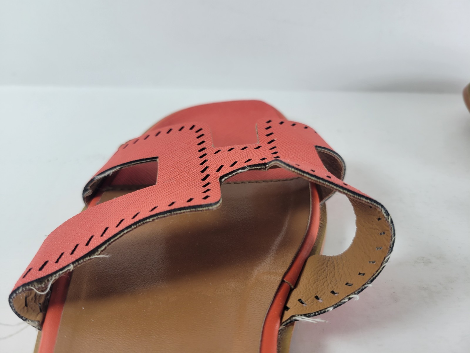 Hermes Patent Epsom Perforated Oran Sandals Woman’s Size 38 (About 8 US)