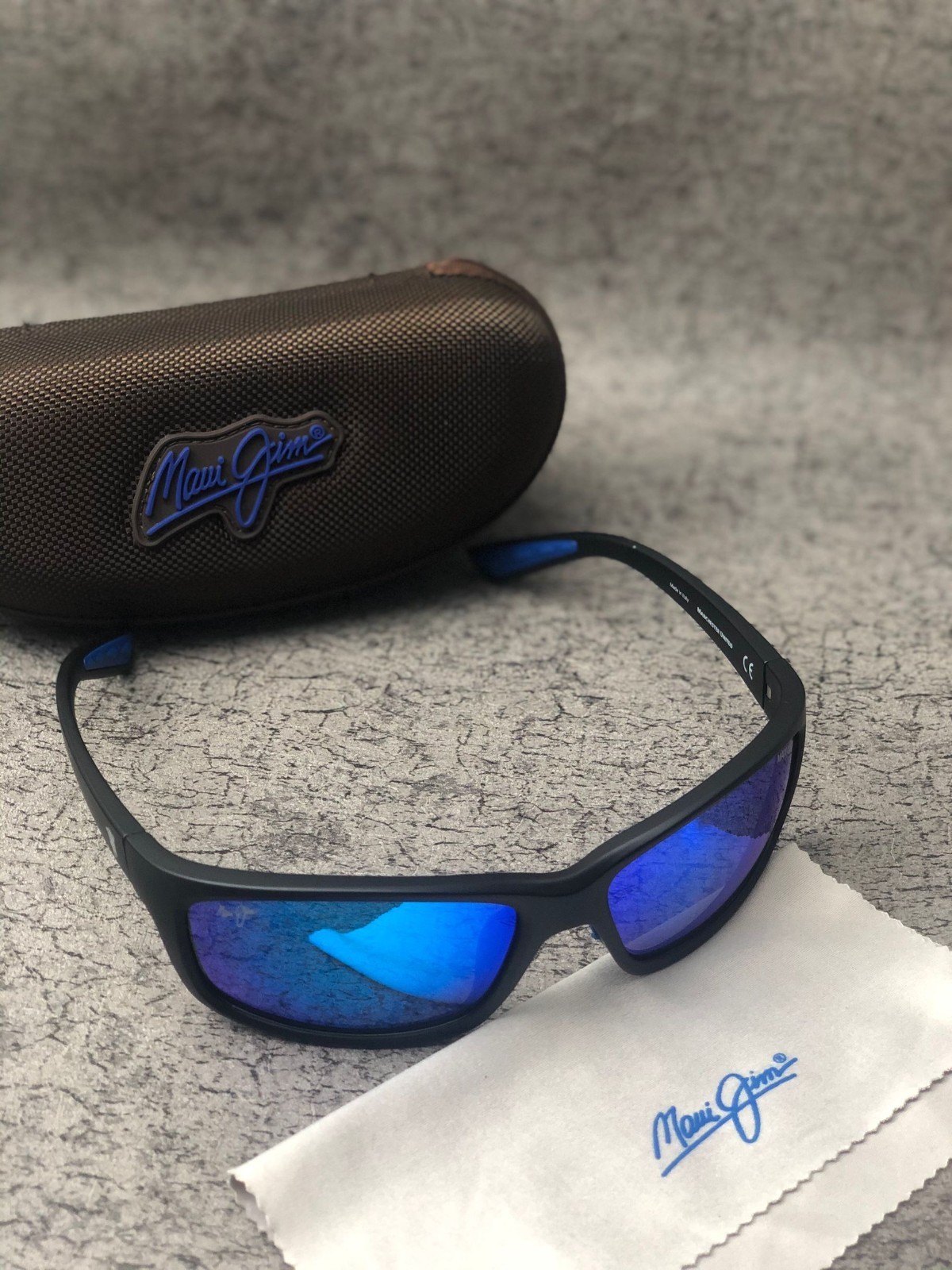 Maui Jim Blue Matte Gray Sunglasses B766
