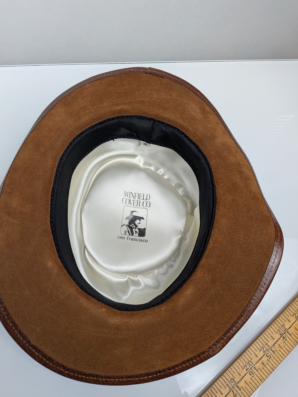 Winfield Cover Co. San Francisco Brown Suede Leather Western Cowboy Hat Small