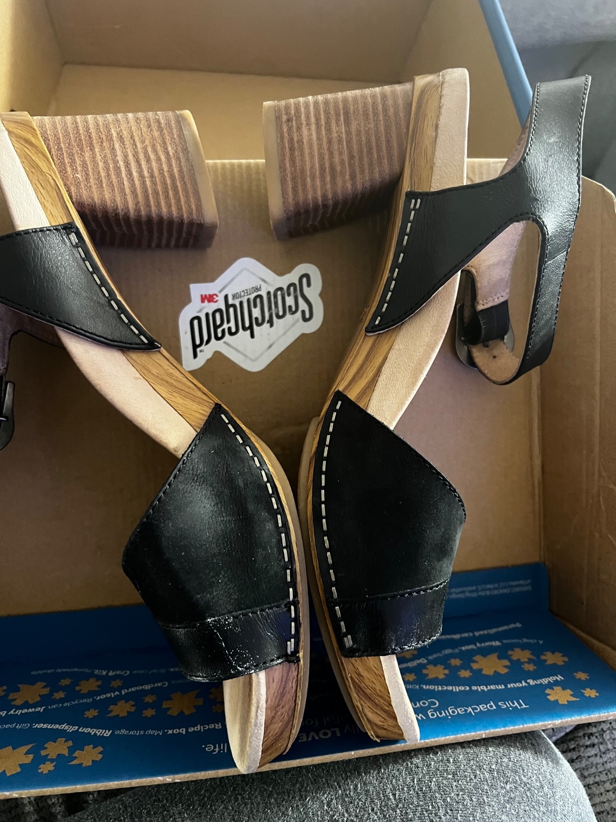 Dansko: Anna Burnished Calf Black Strappy Heeled Sandal