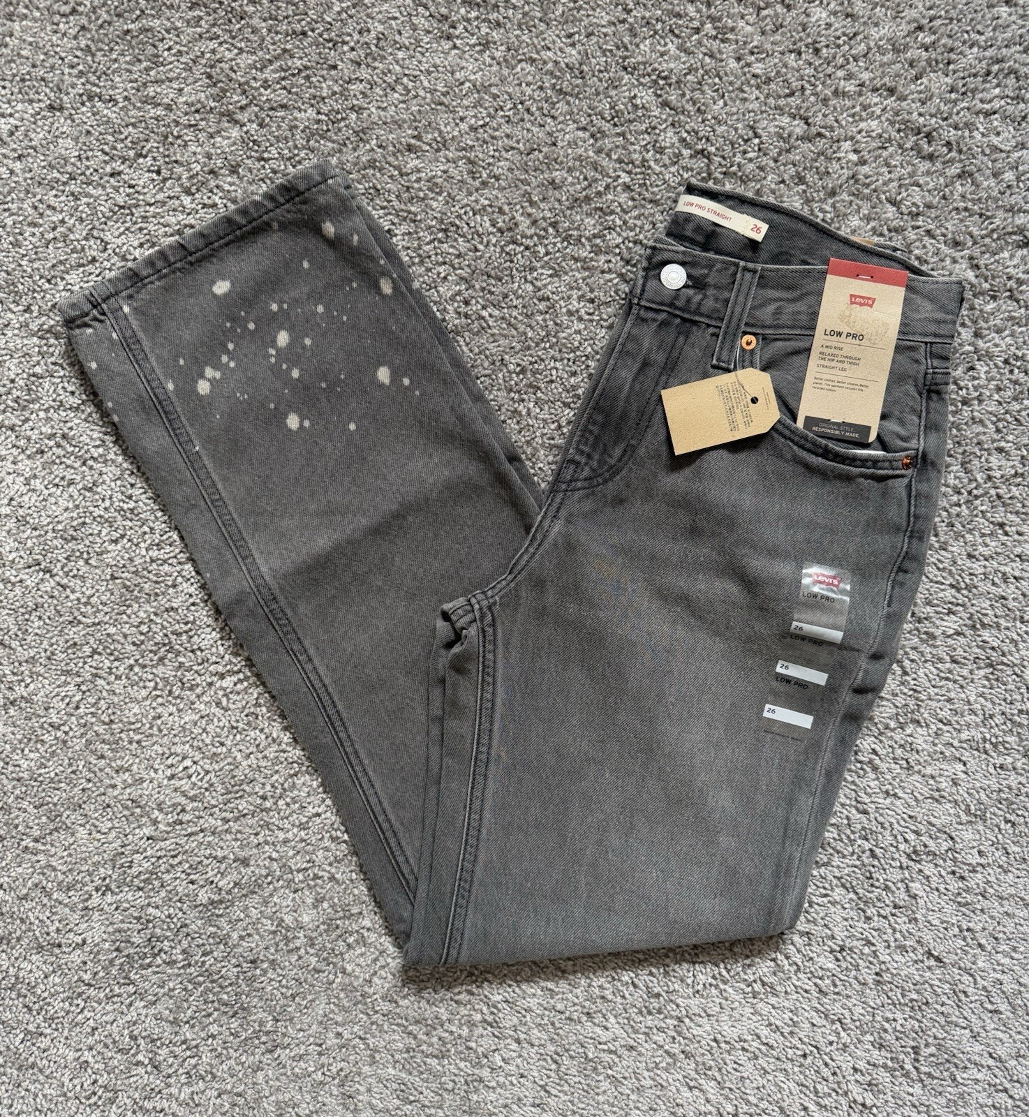 Levi’s Womens Low Pro Straight Size 26 Mid Rise Straight Leg