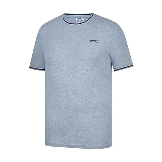 Mens Slazenger 100% Cotton Tipped Crew Neck T Shirt XS S M L XL XXL 3XL 4XL BNWT