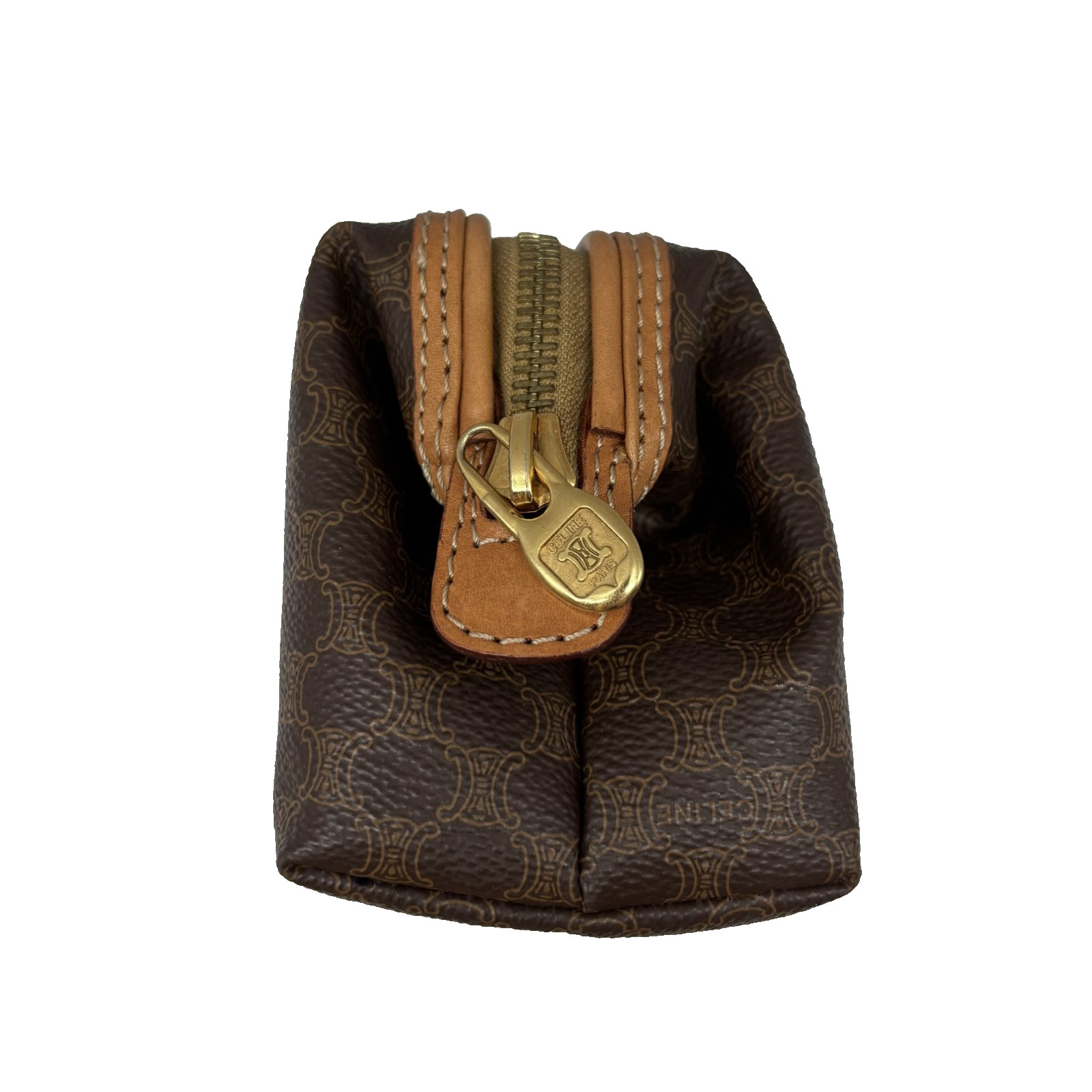 CELINE Macadam Cosmetic pouch leather PVC
