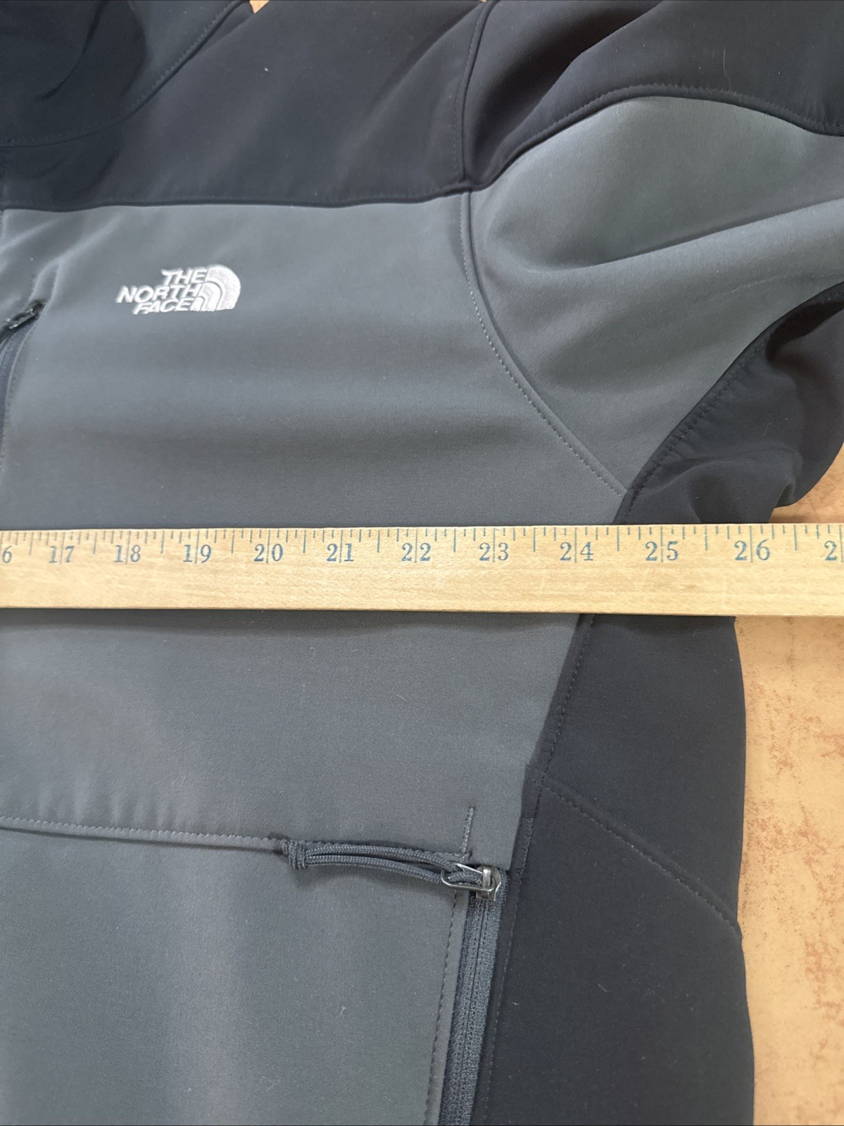 The North Face Apex Bionic Softshell Jacket Gray Black Full Zip Sz XL AMVY T183