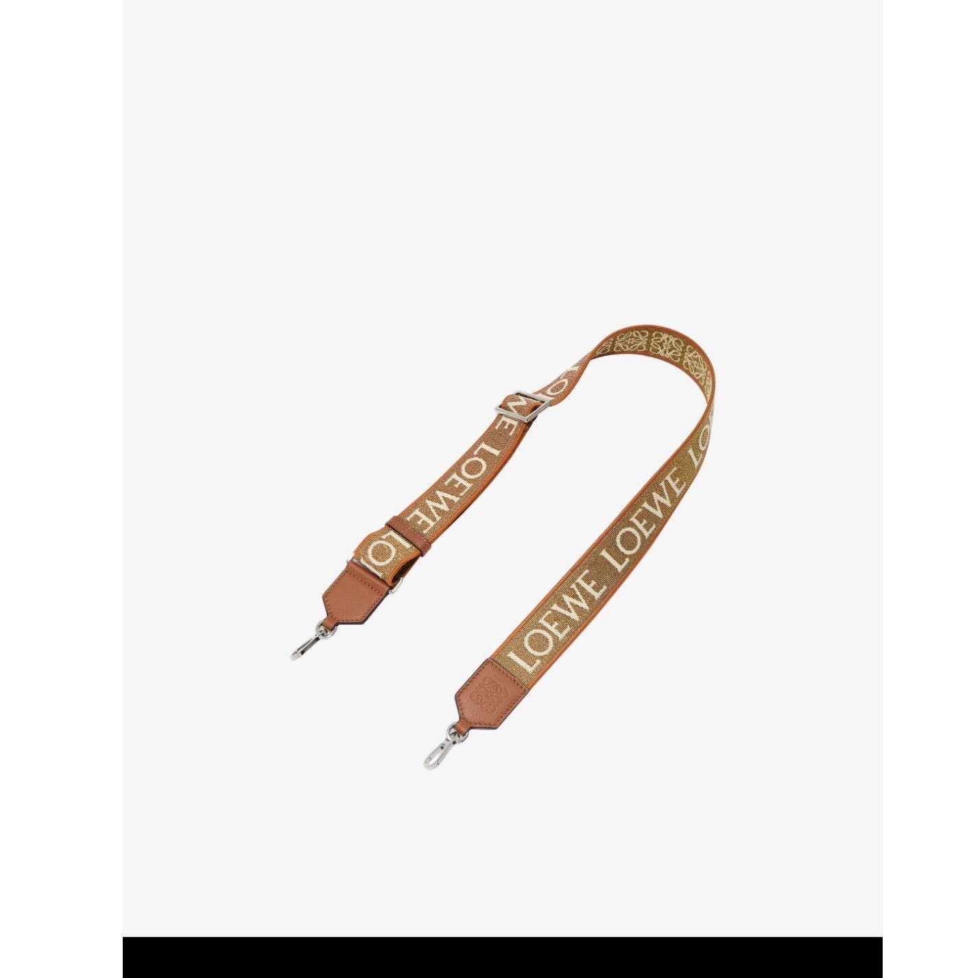 Authentic Loewe Anagram Sparkle Strap Bronze Tan Jacquard Leather Handbag Strap