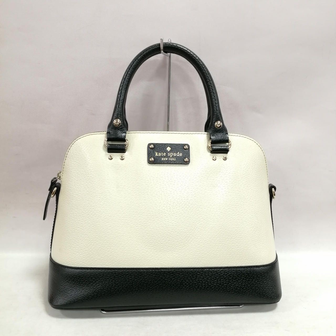 KATESPADE Biolor 2 Way Bag WKRU3083 Beige X Black Damaged Used