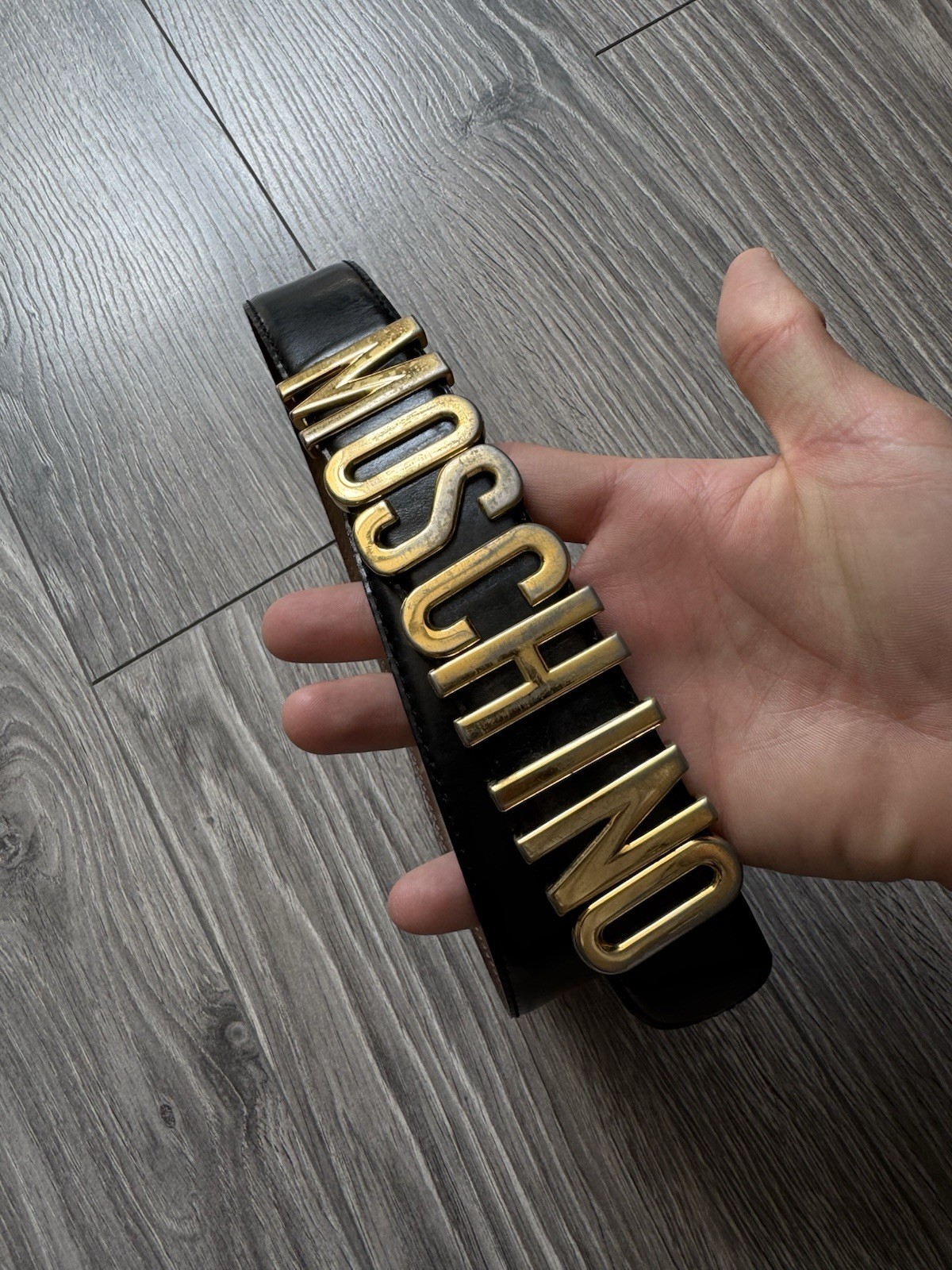Moschino Redwall Leather Belt OS