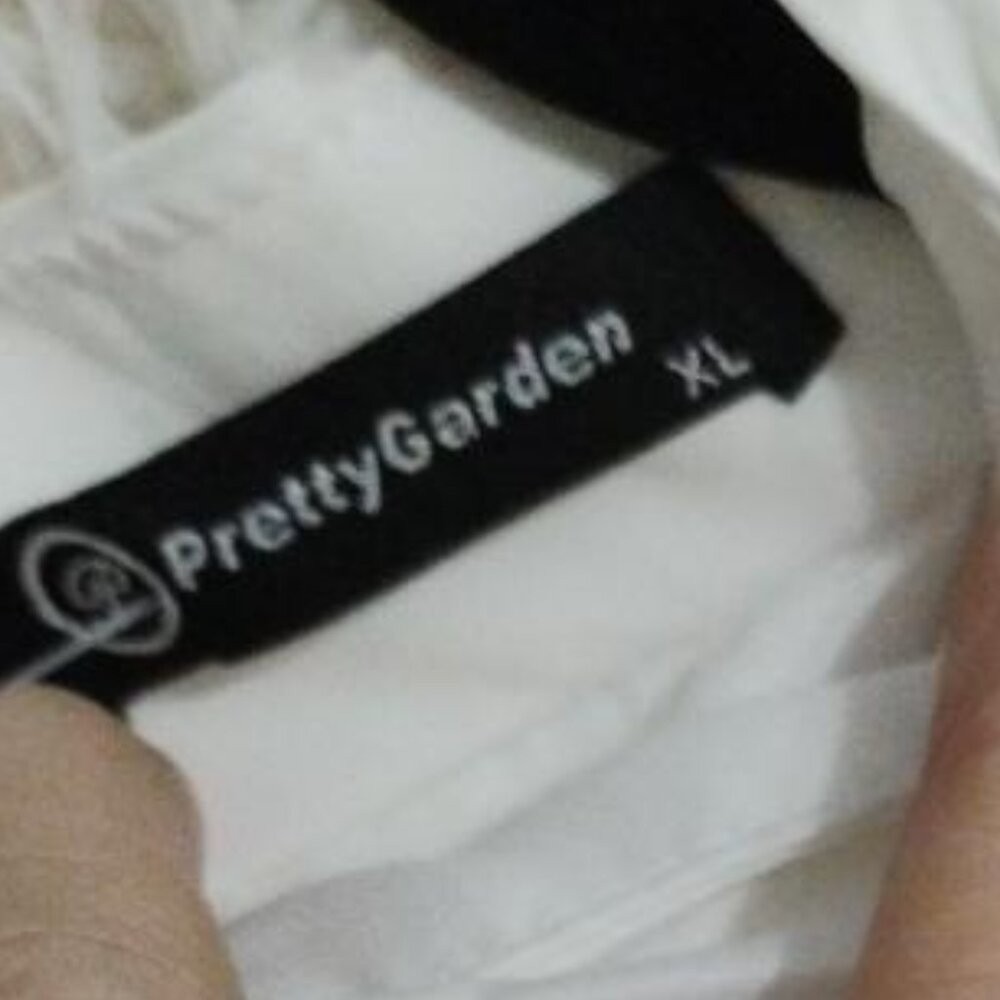 PrettyGarden White Asymmetrical Shoulder Midi Dress NWT Size XL