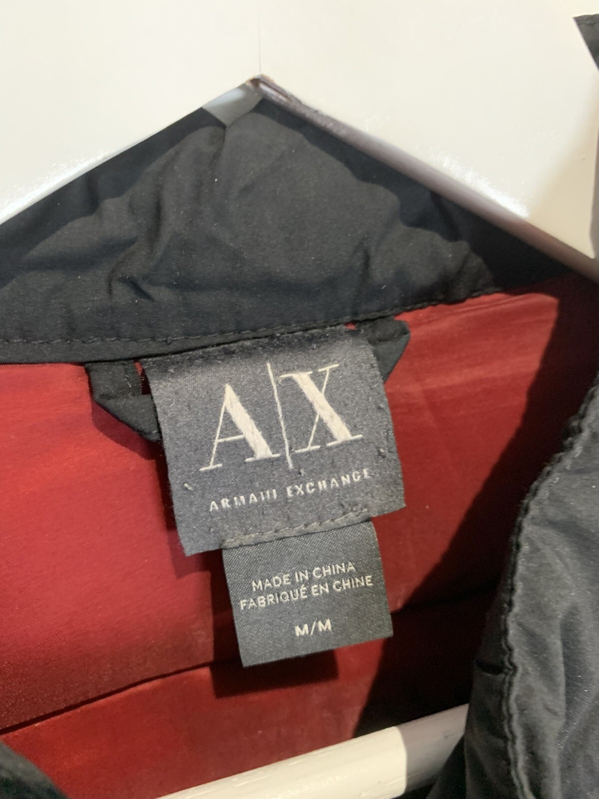 Armani Exchange Puffer Jacket Size M black Full Zip Lined Men’s Sleeve Zip