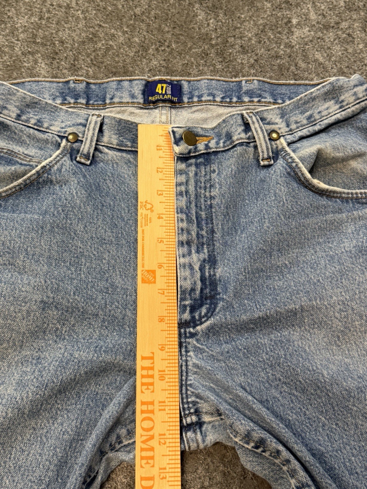 Vintage Wrangler 47 Jeans 34×36 Regular Fit Light Wash Made Mexico Y2K Denim