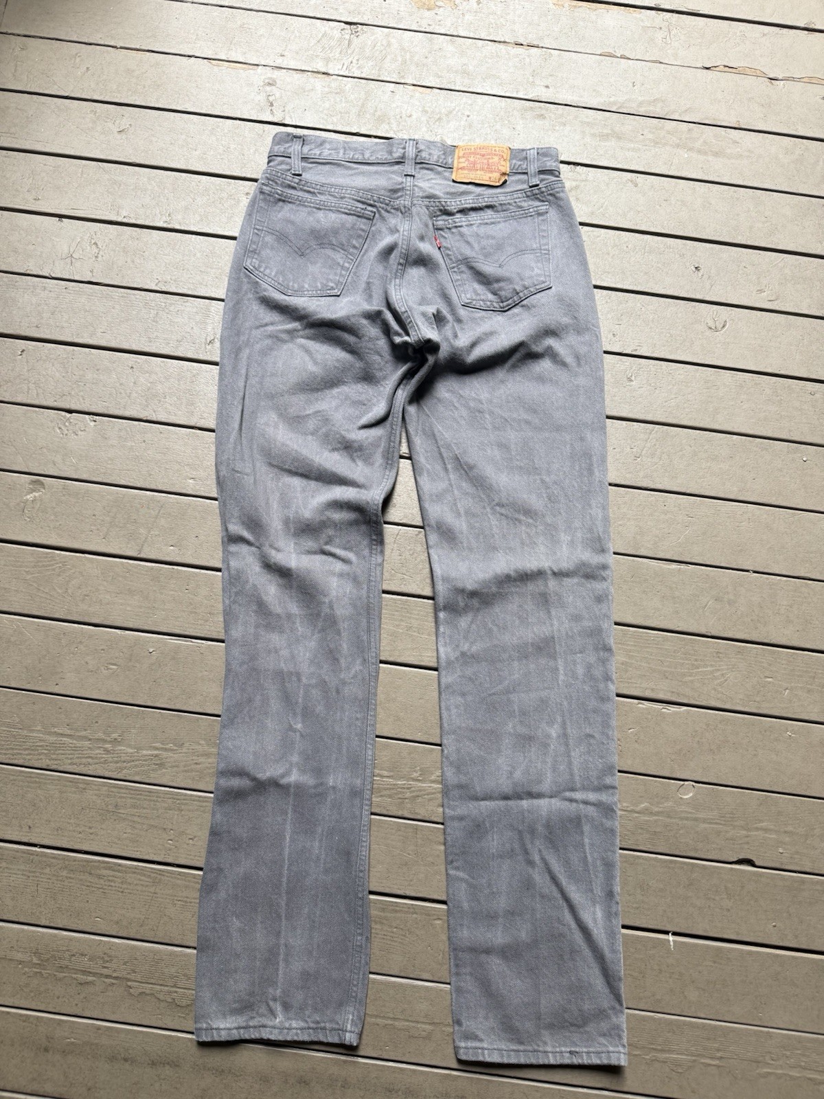 Vintage 80s Levi’s 501 Jeans Fit 32×36 Charcoal Grey Button Fly USA Made