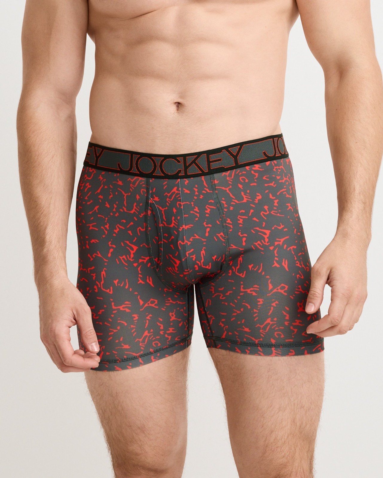 Men’s Jockey Underwear Active Microfiber 5″ Boxer Brief – 3 Pack/ striated steel