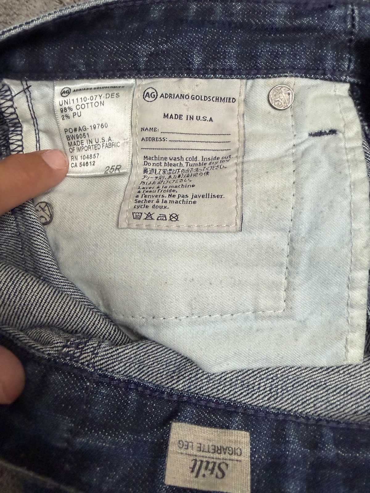 AG Adriano Goldschmied Stilt Cigarette Leg Distressed Jeans Made In USA Womens 2