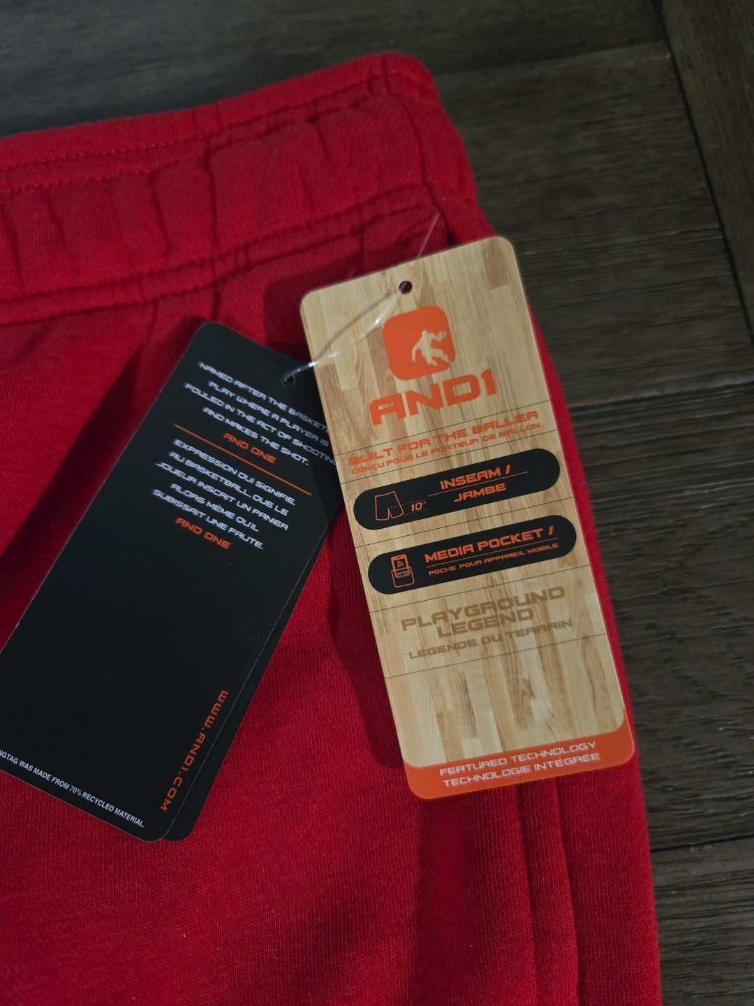AND1 Ultimate Cargo Short Basketball 10″ Inseam Riot Red Size S,M,XXL