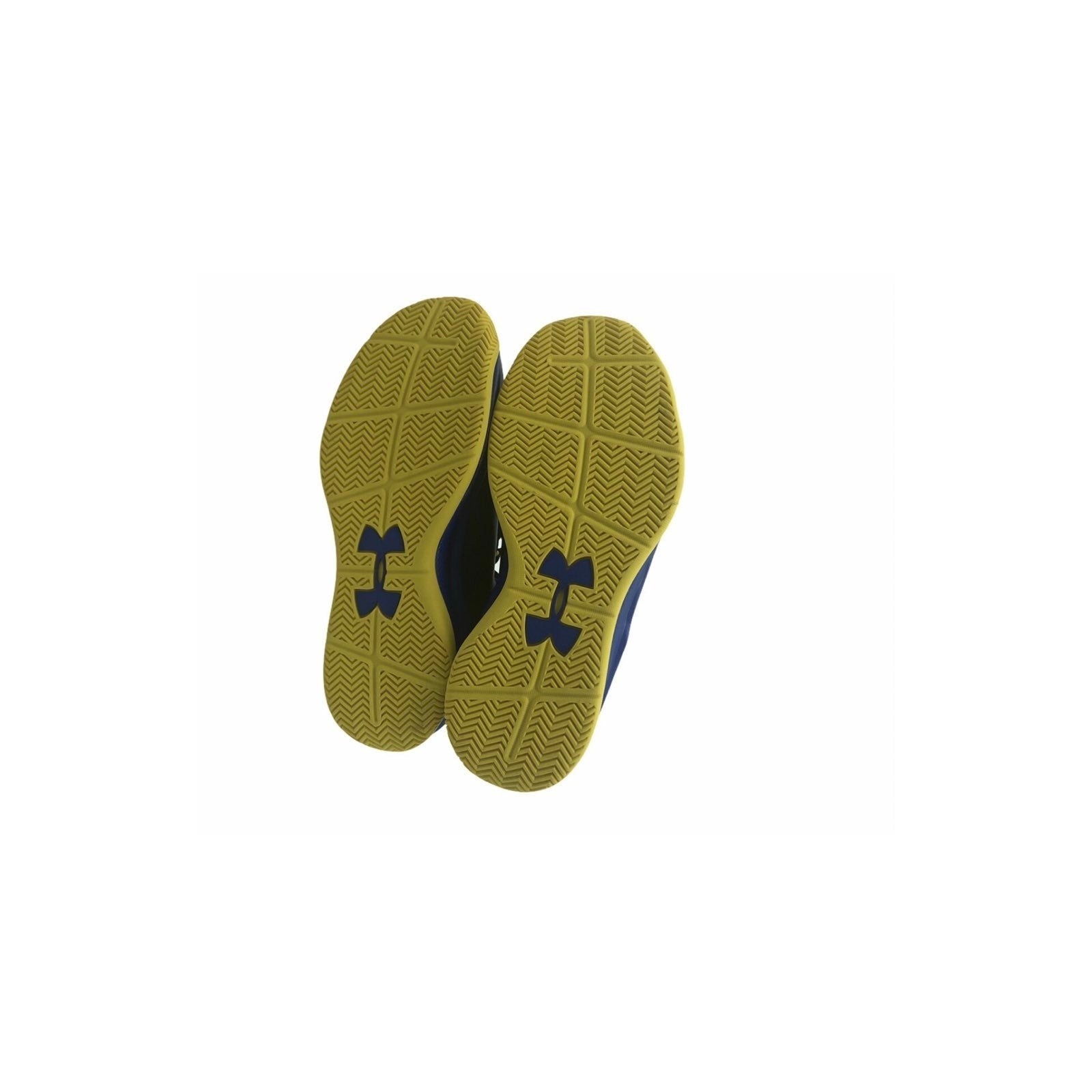 Under Armour Basketball Shoes Blue Yellow Mid Top Sneakers Boys 5Y