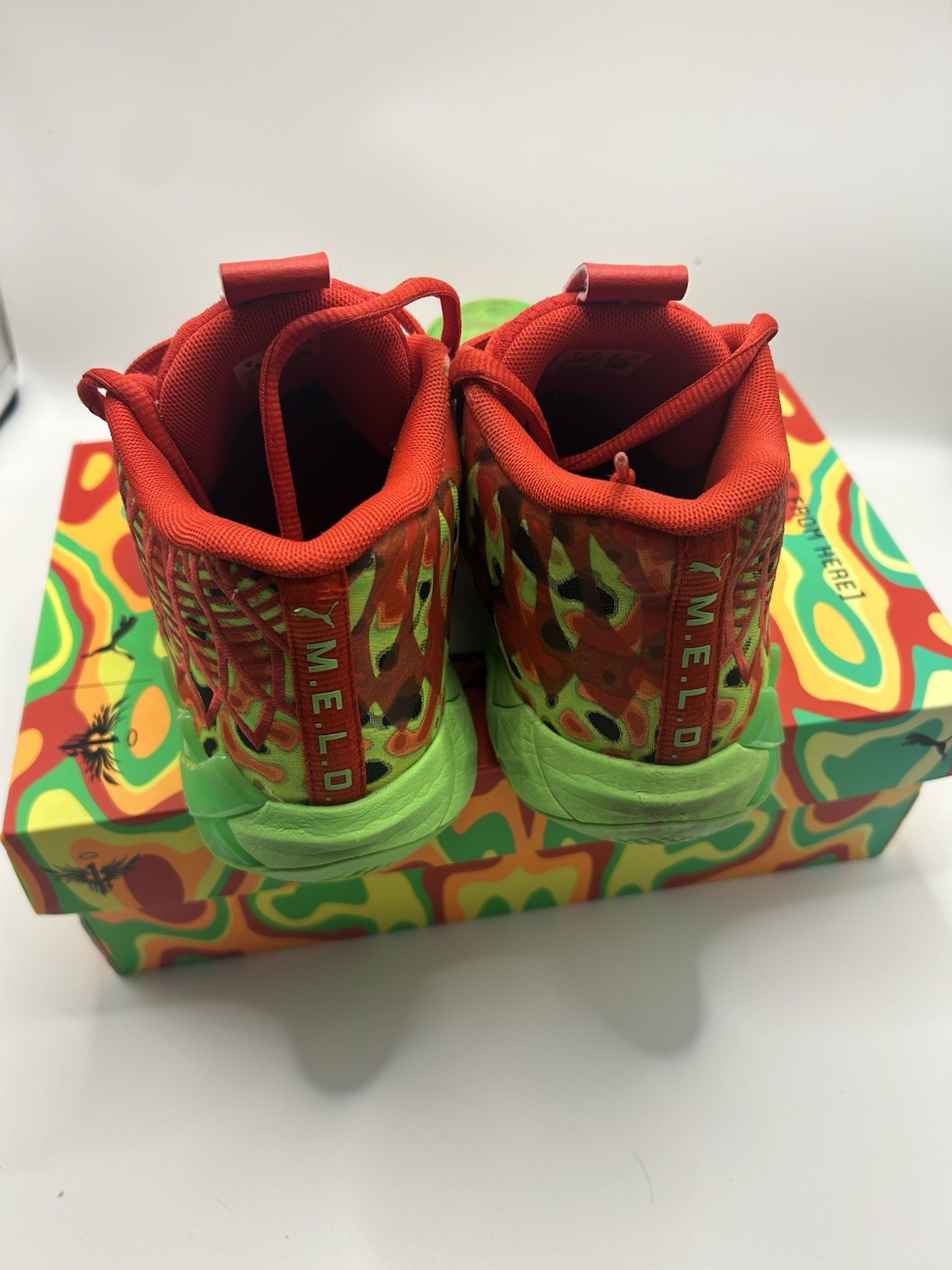 PUMA MB.01 LaMelo Ball Not From Here Mid Top Green/Red Camo Sneakers