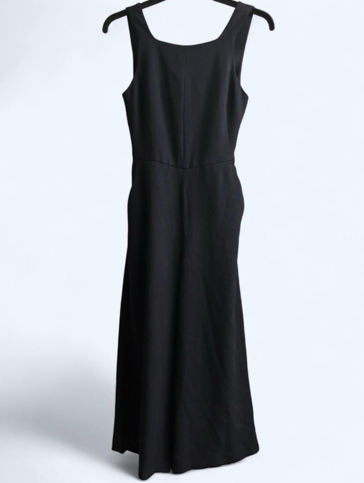 Wilfred Black Sleeveless Square Neck Wide-Leg Polyester Jumpsuit Women’s 8