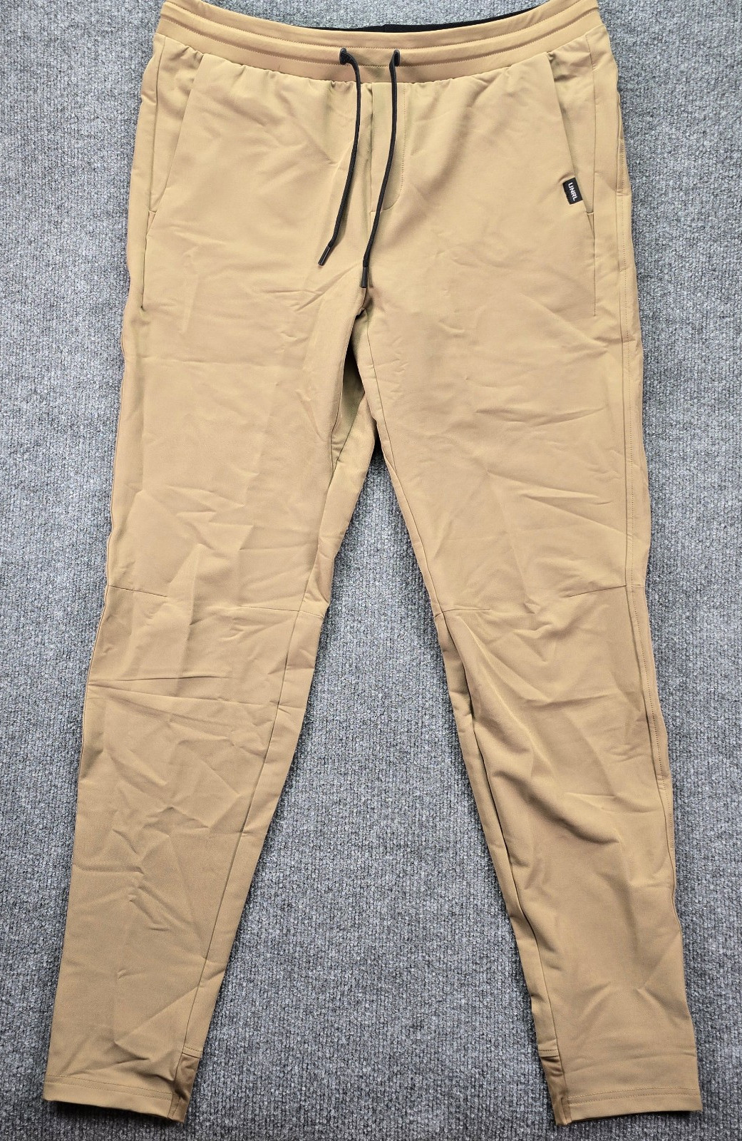 UNRL Apex Pants Mens Large Tall Desert Khaki Chino Performance Drawstring Gym