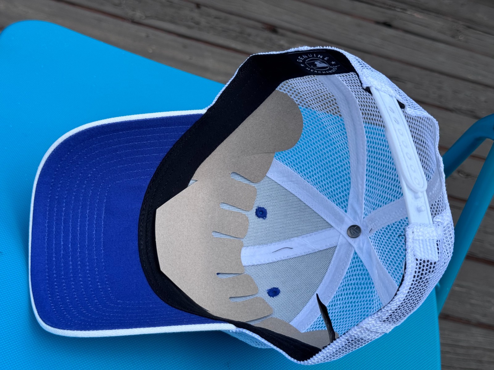 New York Yankees ’47 MVP Trucker Adjustable Cap Hat MLB $32 Royal Blue E White n