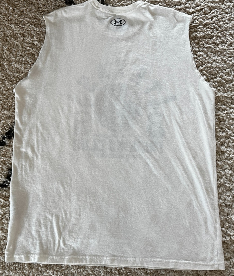 Under Armour Texas Training Club Mens XL White Sleevless Muscle Tank Gym Shirt