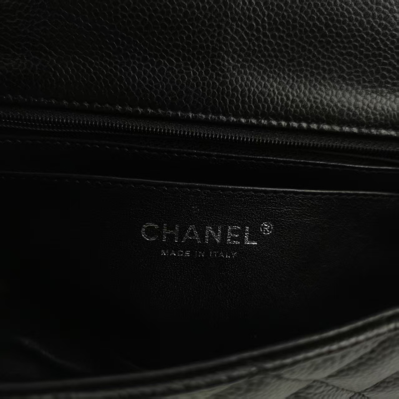Chanel New Mini Flap Bag 20cm Black Caviar Silver Hardware SHW Auth
