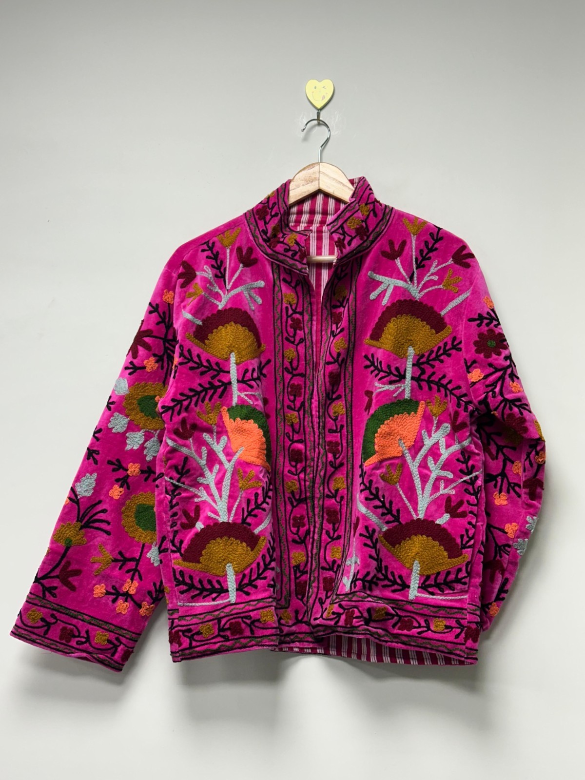 Premium Velvet Suzani Jacket Floral Embroidery Women’s Ethnic Fashionable Coat