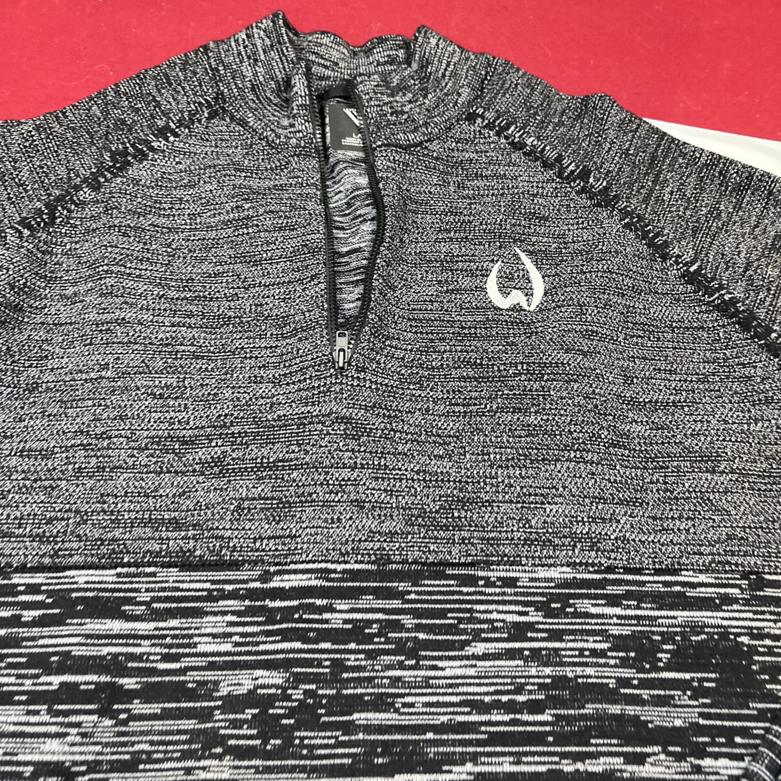 Level Wear Black Gray Sweater marled Golf 1/4 Zip Warm Thermal Knit Top Men’s Lg