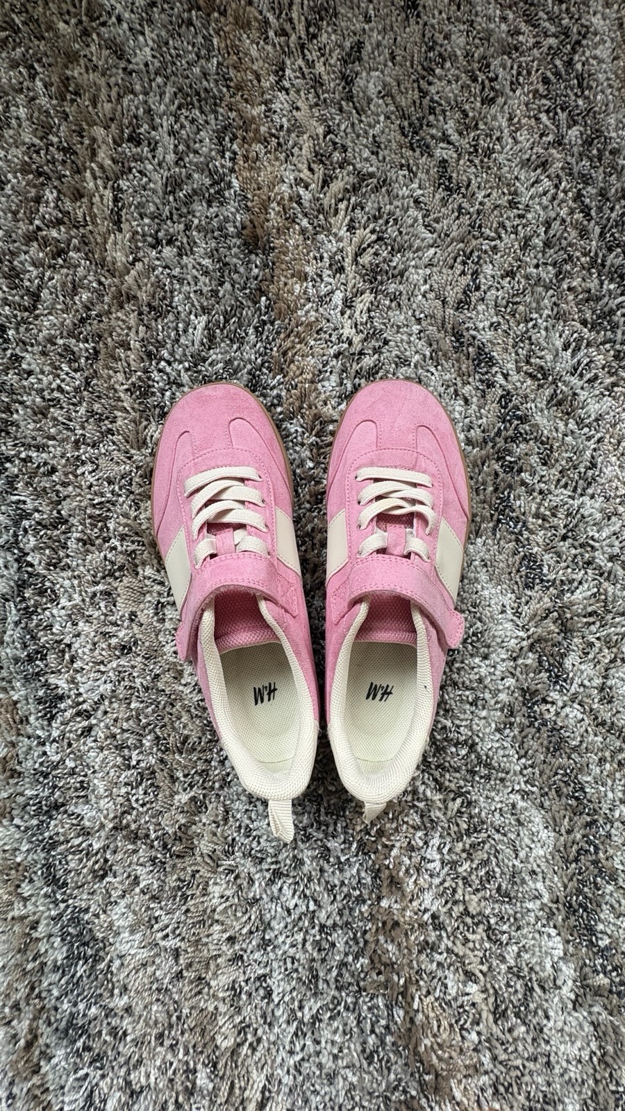 H&M Sneakers With Charms Lace Up Girl’s Casual Shoes US 2 White Pink