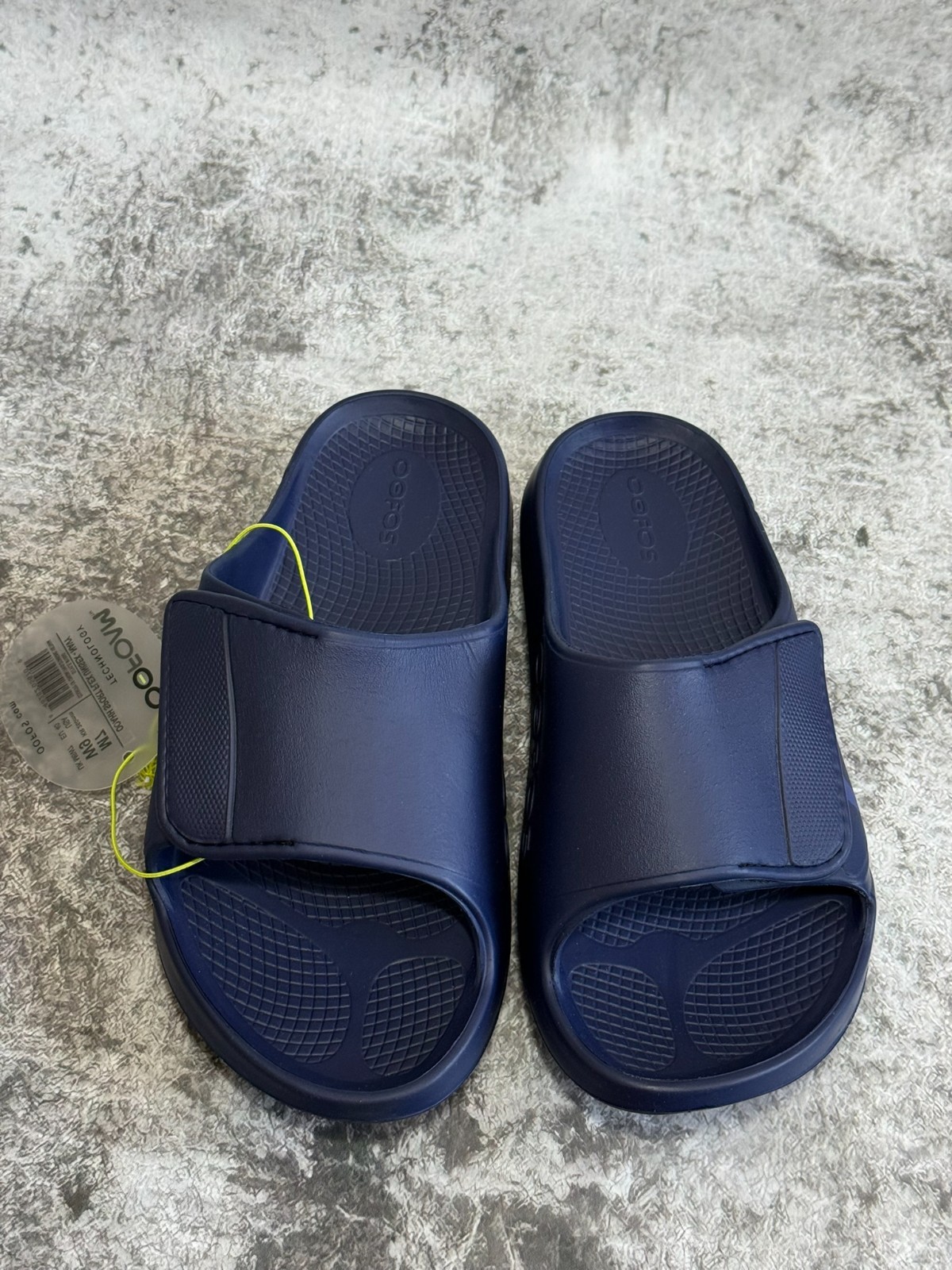 OOFOS OOahh Sport Flex Slide Navy size US M7 W9 EU40