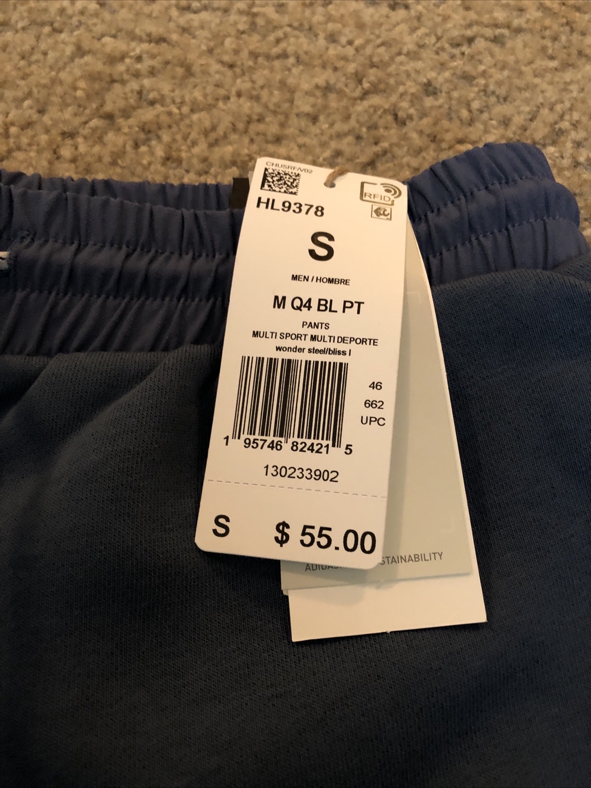 Adidas Essentials Brandlove Jogger Sweat Pants Men’s Size S Blue HL9378 !